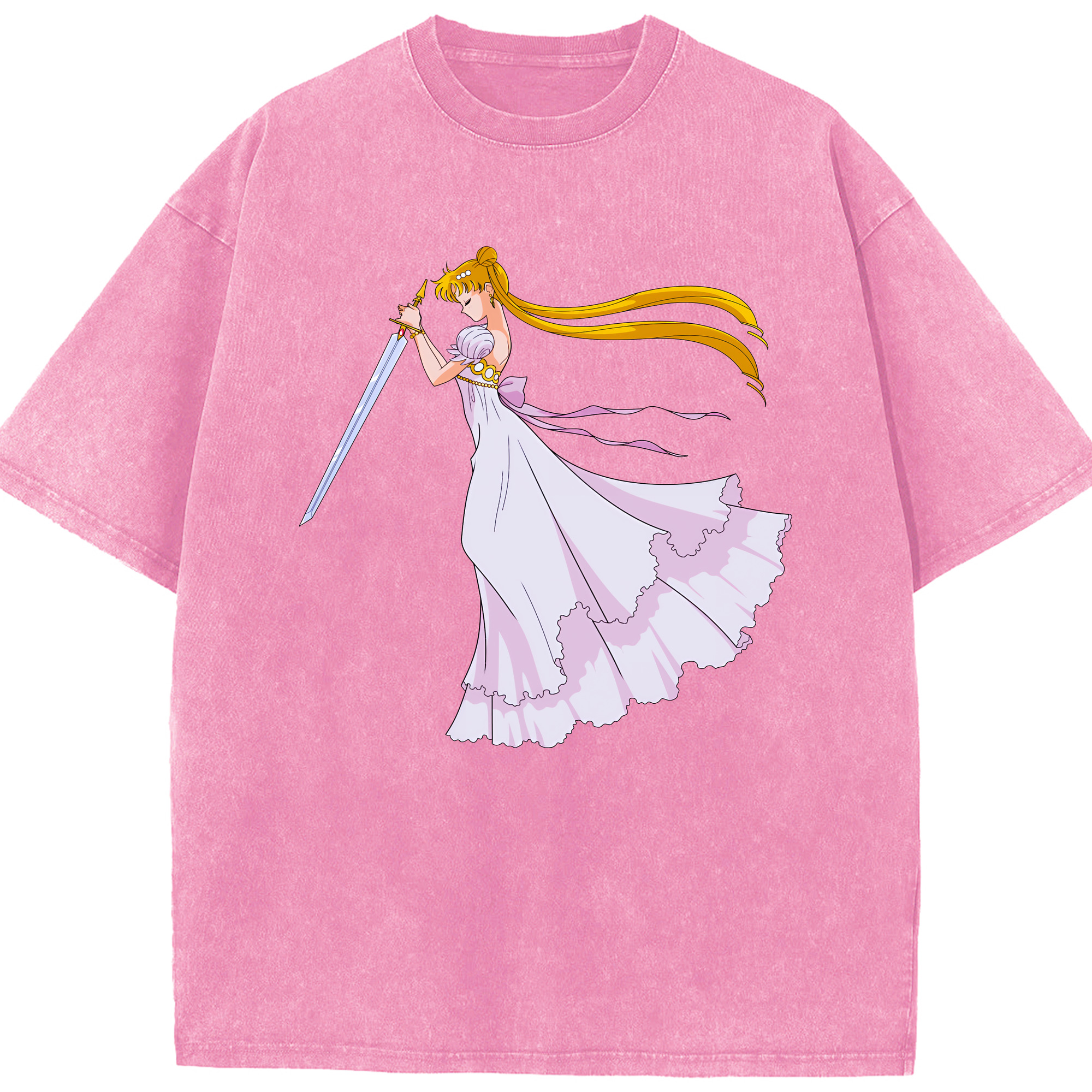 （画像用） 美少女戦士セーラームーン 愛野 美奈子 あいの みなこ Sailor Moon Aino Minako 綿100% ヴィンテージ風 半袖Tシャツ（フロントプリント）